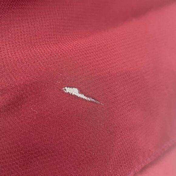 Azazie Empire Waist Gown Draped Front Mesh Overlay Maxi V Neck Burgundy Womens 8 - Picture 10 of 10